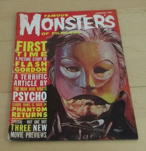 Vintage January 1961 Famous Monsters of Filmland Magazine Good Basil Gogos No 10 - Picture 1 of 3