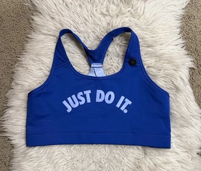 Nike Just Do It Womens Bright Blue Racerback Unpadded Sports Bra Size XL NWT - Image 1 of 4