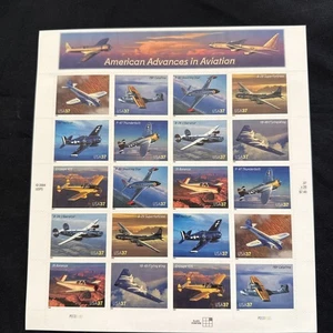American Advances In Aviation 37c USPS Sheet of 20 Stamps MNH, Scott # 3916-25 - Picture 1 of 2
