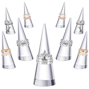 10 Pieces Clear Acrylic Crystal Ring Holder Acrylic Ring Display Jewelry Hold... - Picture 1 of 7