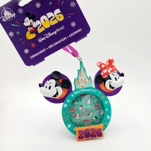 2026 Walt Disney World Mickey Minnie Mouse Photo Frame Christmas Dated Ornament - Picture 1 of 3