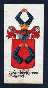 18. Jh - Wambersky von Rotzatetz Böhmen Wappen coat of arms Manuskript - Bild 1 von 1