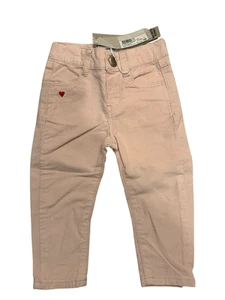 IKKS Baby Girls Pink Velour Pants Size 12 Months NWT Casual Pockets 12M Trousers - Picture 1 of 2