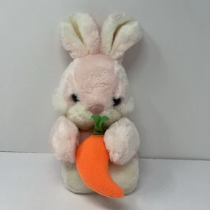 Plush Factory Easter Bunny Rabbit with Carrot pink white Stuffed Animal 10'' - Picture 1 of 15