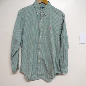 Ralph Lauren Classic Fit Herren Button Down Hemd kariert Größe 16 32/33 grün pink - Bild 1 von 7