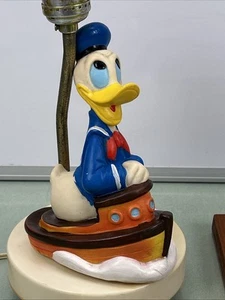 Vintage Disney Donald Duck Tugboat Lamp No Shade 1977 & Hanging Wood Art - Picture 1 of 11