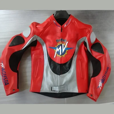 MV Agusta Racing Motorbike Leather Jacket New MV Agusta Motorcycle Biker Jacket - Image 1 of 3