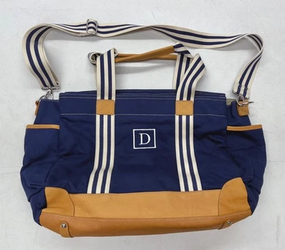 NEW Pottery Barn KIDS BABY Classic Diaper Bag~NO Changing Pad~Navy Blue~MONO "D" - Image 1 of 4