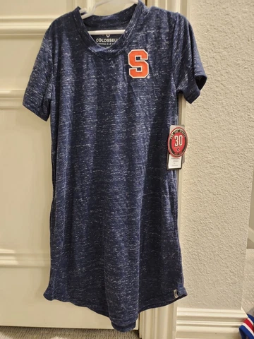 NEW Syracuse Orange SU SS Front Pockets Pullover Block Dress Blue Girls 7-8 Cover