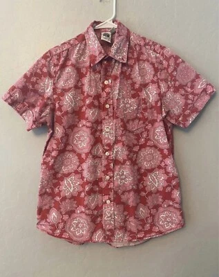 Kennington pink and red abstract floral button up shirt size medium - Image 1 of 4