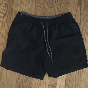 MERONA Men's Running Shorts Used 2b Swimming Trunks SOLID BLACK Size L ❤️tb74 - Picture 1 of 4