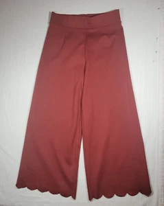 Zenana Outfitters L Soft Wide Leg Maroon Crop Pants High Rise - Picture 1 of 9