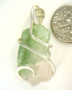 27.69ct Watermelon Tourmaline Slice in Sterling Silver Art Wire Wrap Pendant - Picture 1 of 4