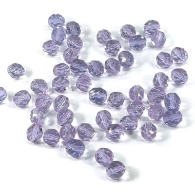 Alexandrite Tanzanite Czech Fire Polished Round Faceted Glass Beads 4mm 6mm 8mm - Image 1 of 3