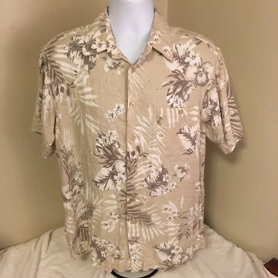 Camisa Aloha hawaiana Marc Edwards para hombre mezcla de lino manga corta grande envío gratuito Foto 1 de 4