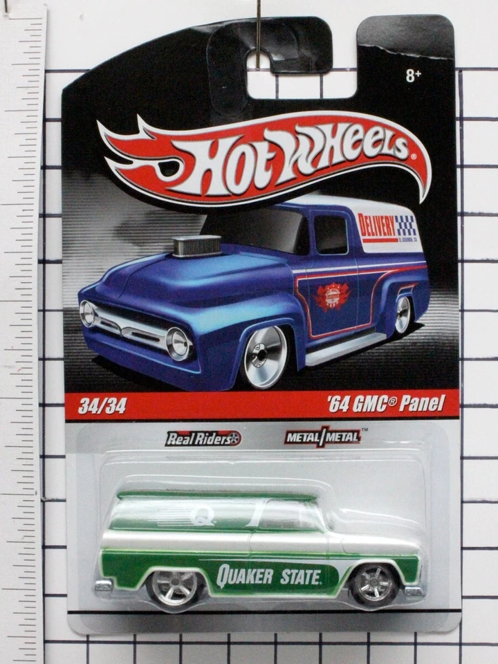Hot Wheels 2009 Slick Rides, панель '64 GMC, зеленые/белые тампосы Quaker State - Изображение 1 из 1
