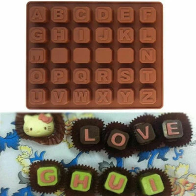 Silicone Alphabet Mould 30 DIY BRICKS NAMES LETTER WORD Chocolate Candy Mold UK - Image 1 of 4
