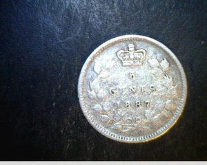 1887 Canada, 5 Cents, Medium to High Grade, .0346 oz Silver (Can-449) - Picture 1 of 2