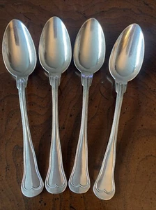 Christofle 4 piece set Silver Plated Chinon Dessert Coffee Spoons 5.75" - Picture 1 of 12