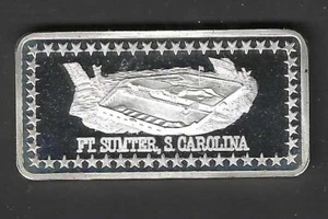 FORT SUMTER .999 SILVER ART BAR - Picture 1 of 2