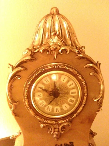 Vintage 1974 Gold And Floral Ornate Plastic Mantle Clock Cover