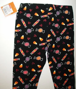 NWT Girls XS 4/5 ~ Cute CANDY PRINT STRETCH LEGGINGS Black & Multi FREE SHIPPING - Picture 1 of 3
