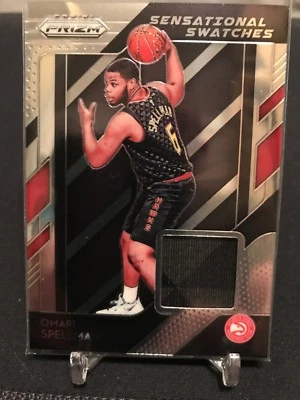 2018 Prizm Omari Spellman Game Used Jersey! Patch Rookie Hawks - Image 1 of 3