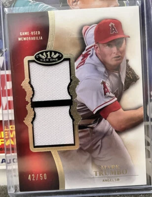2012 Topps Tier One Top Shelf Dual Relics - Mark Trumbo - SSP 42/50 - Image 1 of 2