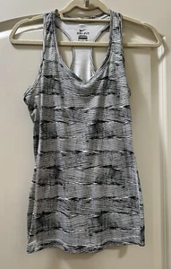 Nike Running Dri Fit Tank Top Size SM Women's Black & White Graphic Print - Picture 1 of 7