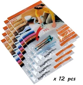 PAQUETE DE 12 BOLSAS DE ALMACENAMIENTO DE VACÍO FUERTES 40 X 60 CM LOTE DE TRABAJO DE VACÍO DE ESPACIO - Imagen 1 de 7