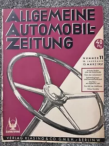 1937 Allgemeine Automobil-Zeitung German Automotive Magazine March Issue - Rare - Picture 1 of 11