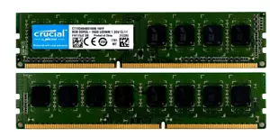 NEW Crucial 16G 2x8GB DDR3 PC3L-12800U 1600MHz 1.35V Desktop Memory RAM DIMM - Picture 1 of 1