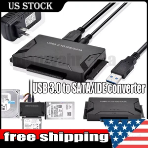 USB 3.0 to IDE/SATA Converter Adapter Kit For 2.5"/3.5" SATA/IDE/SSD Hard Drive - Afbeelding 1 van 15