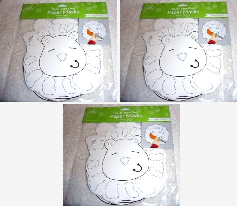 36 Сафари животных маски цвет свой собственный картон вечеринки пользу художественного класса школы - Изображение 1 из 4