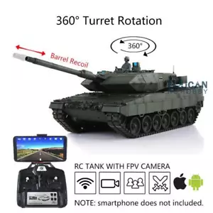 1/16 Henglong 7.0 Leopard2A6 RTR RC Tank 3889 Metal Tracks Barrel Recoil FPV - Picture 1 of 1