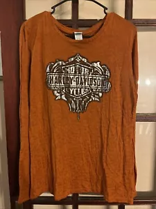 Harley Davidson leichtes Longsleeve Tshirt Damen Gr. XL Burnt Orange " - Bild 1 von 8