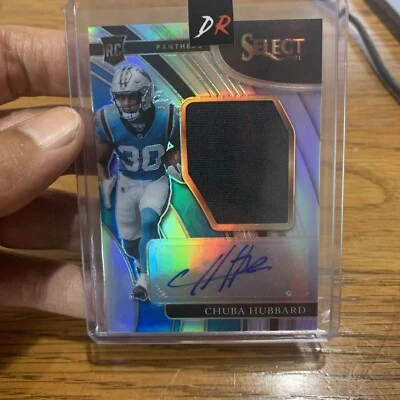2021 SELECT Football Chuba Hubbard RPA Rookie Patch Auto Sliver Prizm /99 - Image 1 of 3