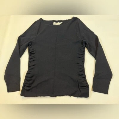 Top acanalado negro manga larga Eliza J para mujer talla grande (G) Foto 1 de 4