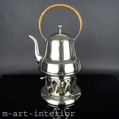 WMF Teekanne / Kessel + Rechaud, Stil Darmstadt - Wien, Jugendstil um 1910 - Bild 1 von 4