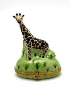 Estate French Artoria Peint Main Limoges France Trinket Box Amazing Giraffe - Picture 1 of 15