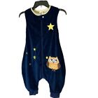 Michley NEW toddler zip up pajamas, blue velvet, medium, unisex