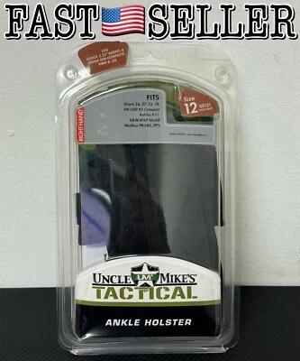 Uncle Mikes 尼龙踝皮套 Glock 26/27/33/38/HK/S&W.. #12 右手黑色 — 第 1/4 张图片