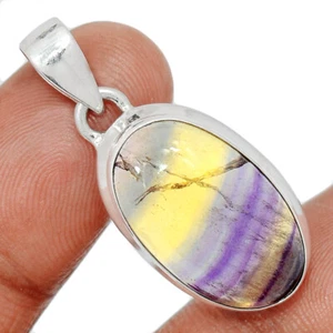 Natural Rainbow Fluorite 925 Sterling Silver Pendant Jewelry CP29872 - Picture 1 of 1