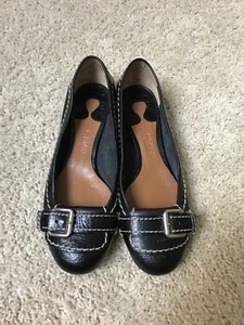 Authentic $480 Chloé prince Buckle Ballet Flats Black 37 - Picture 1 of 11