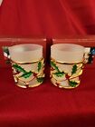 Lenox Holiday Votive Gold Holly And Berries Tea Light Candle Holder