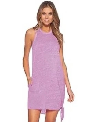 Vestido Becca by Rebecca Nudo Dobladillo Playa Encubrimiento Mezcla Algodón Lila Mujeres XS-S Foto 1 de 4
