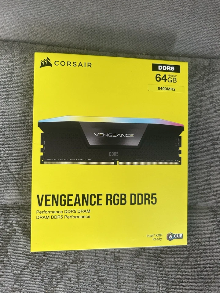 Corsair Vengeance RGB DDR5 64GB RAM (2x32GB) 6400MHz CL32 (CMK64GX5M2B6400C32) - Image 1 of 1