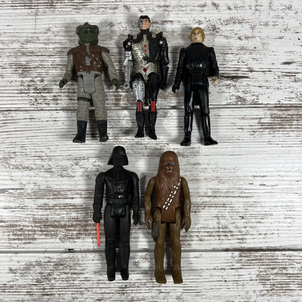Figura de acción Star Wars/Capitán Poder (Lote de 5) Darth Vader/Klaatu/Luke/Chewie Foto 1 de 4