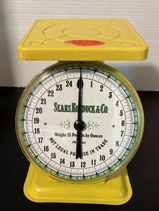 Vintage Sears Roebuck Scale Tabletop Metal Yellow 8.75" Model #1906 Works - Picture 1 of 7
