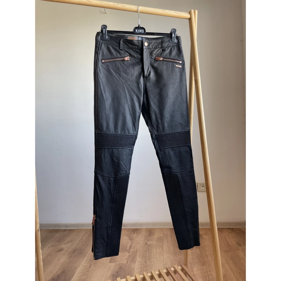 Женские кожаные узкие байкерские брюки Superdry размер S - Изображение 1 из 4